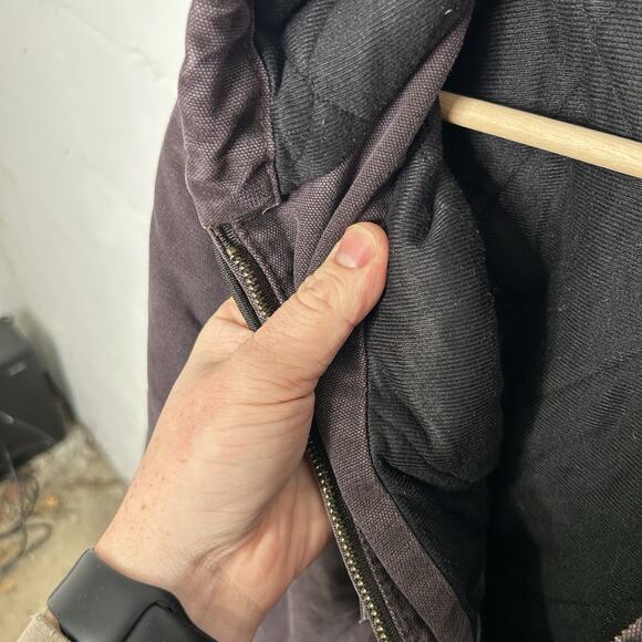 Y2K Carhartt Quilted Hooded Active Jacket “Dark Brown” WJ130 - Picture 10 of 11